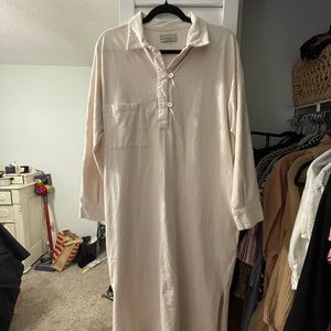Mid calf long sleeve tunic dress